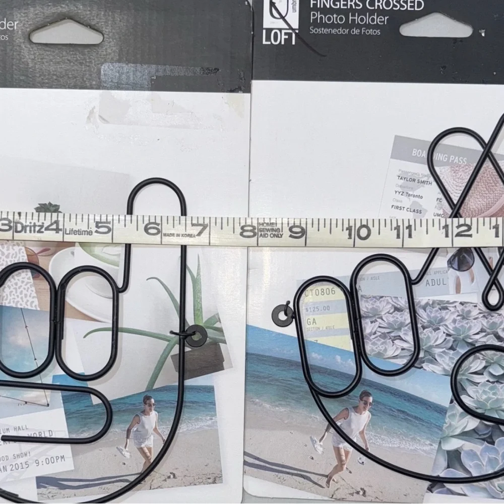 Umbra U Loft Rock On Crossed Fingers Wire Photo Holders Set of 2-new